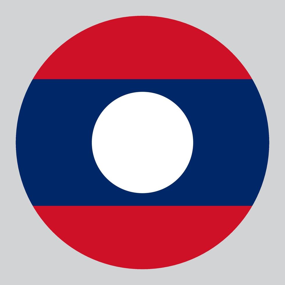 vlak cirkel vormig illustratie van Laos vlag vector