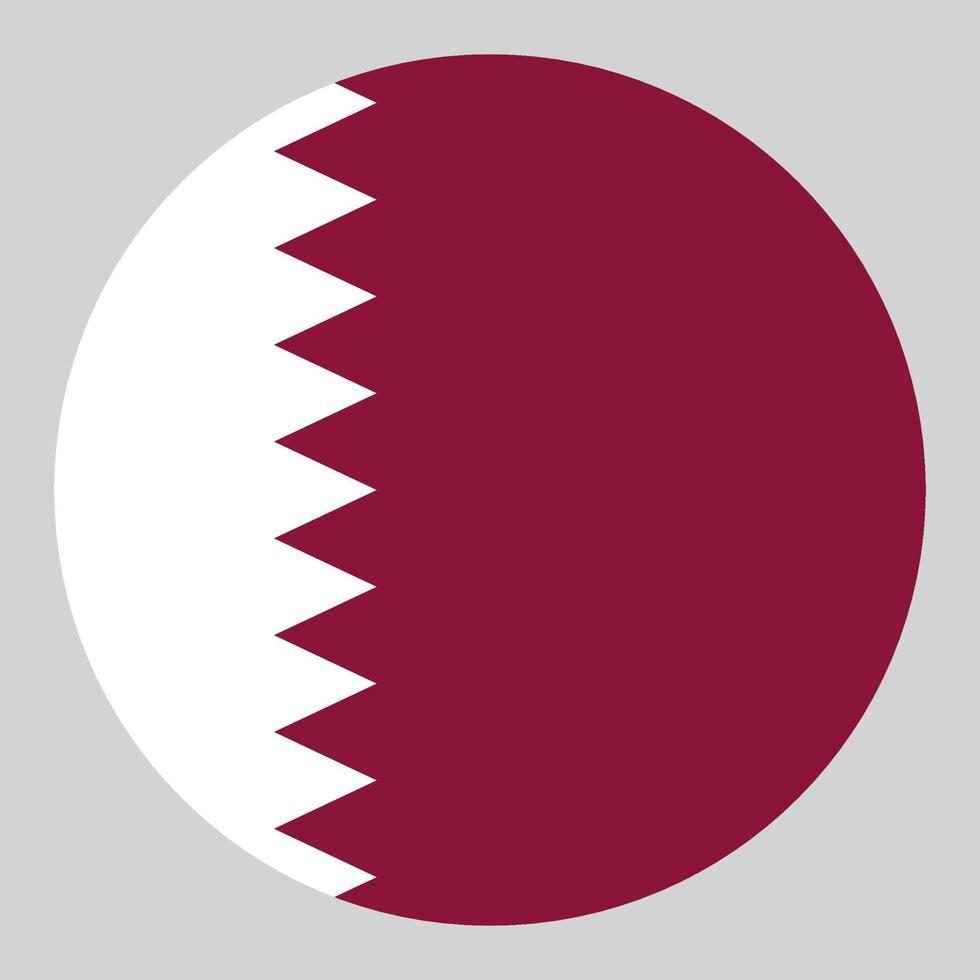 vlak cirkel vormig illustratie van qatar vlag vector