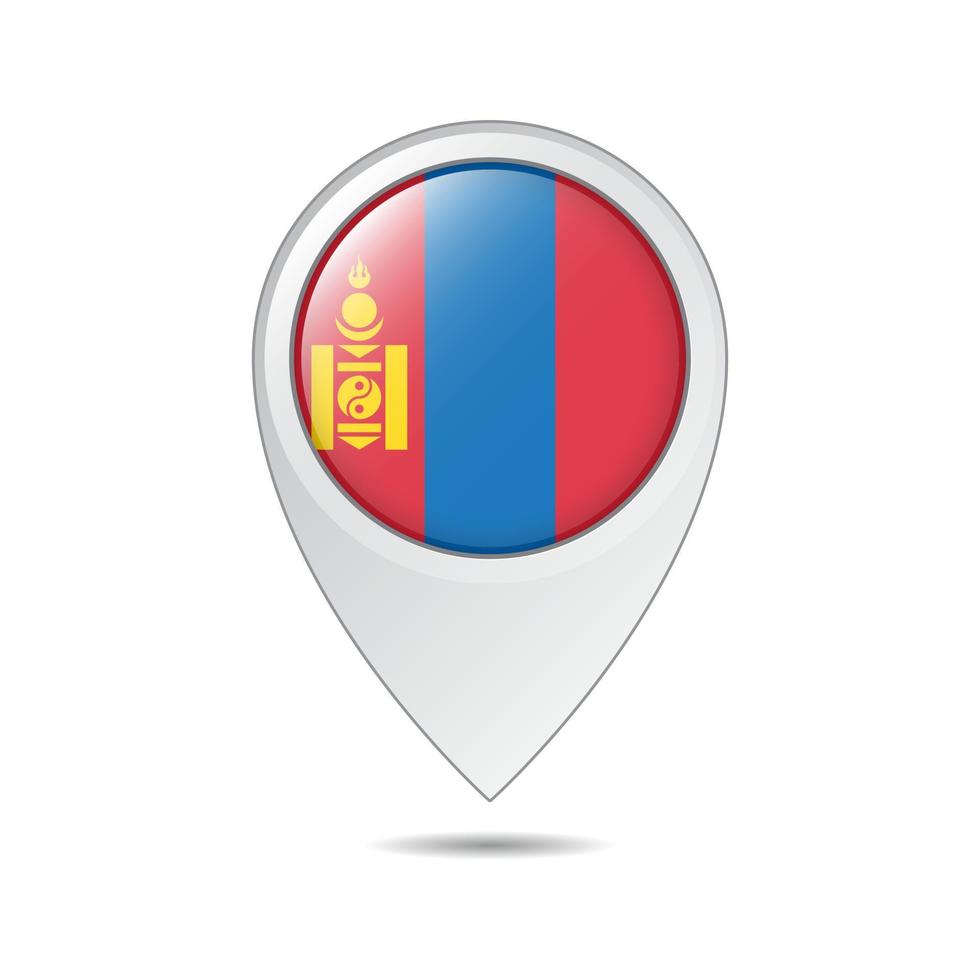 kaart plaats label van Mongolië vlag vector