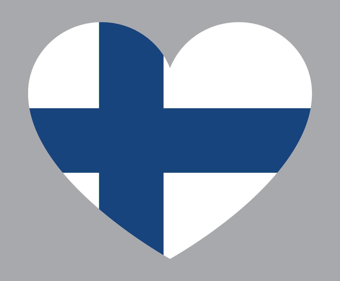 vlak hart vormig illustratie van Finland vlag vector