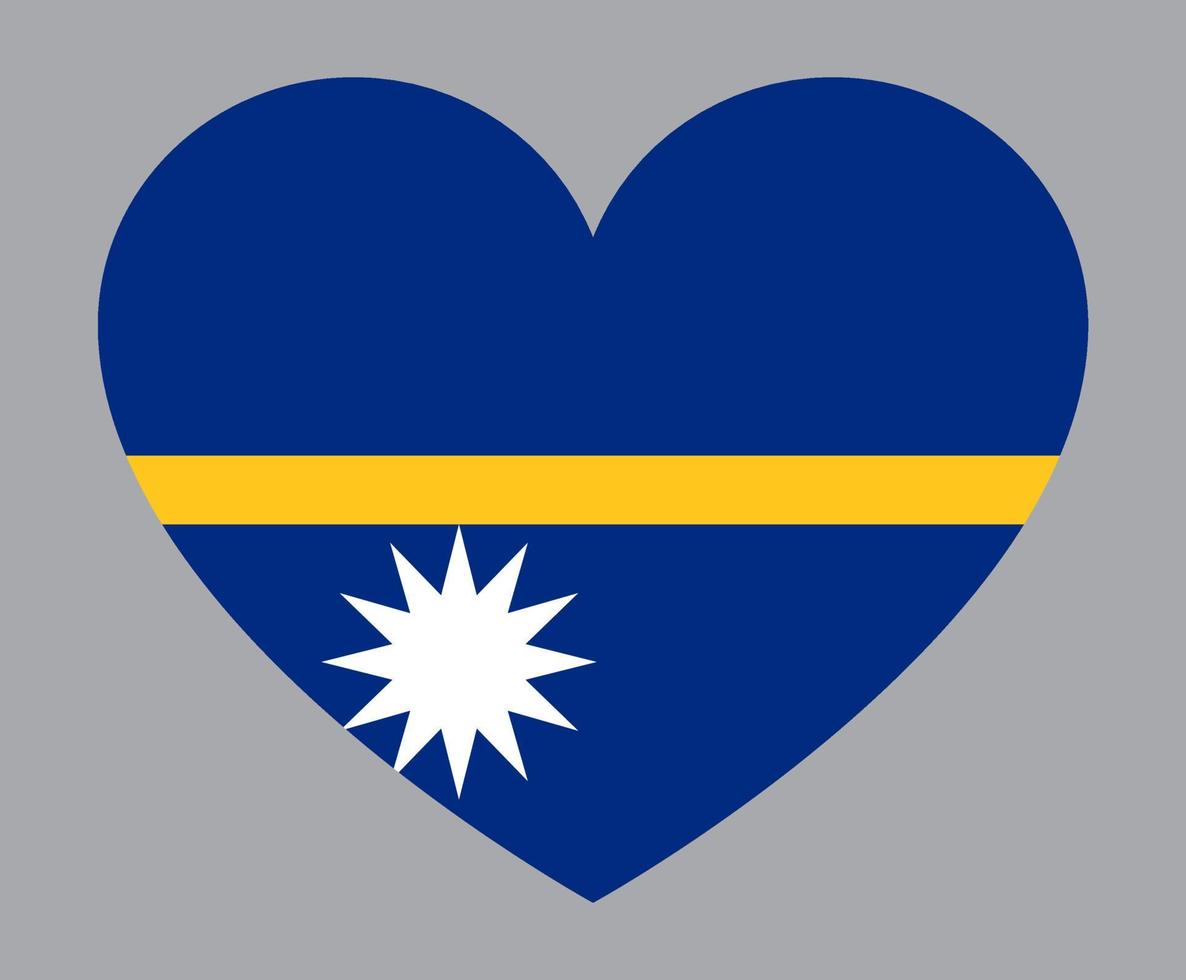 vlak hart vormig illustratie van nauru vlag vector