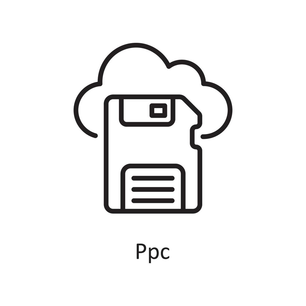 ppc vector schets icoon ontwerp illustratie. bedrijf en gegevens beheer symbool Aan wit achtergrond eps 10 het dossier