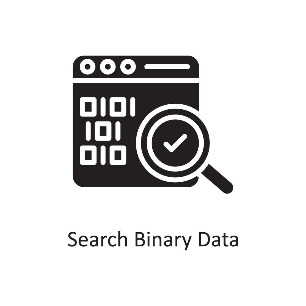 zoeken binair gegevens vector solide icoon ontwerp illustratie. bedrijf en gegevens beheer symbool Aan wit achtergrond eps 10 het dossier