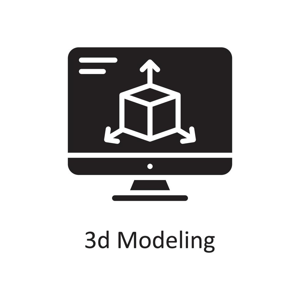 3d modellering vector solide icoon ontwerp illustratie. ontwerp en ontwikkeling symbool Aan wit achtergrond eps 10 het dossier