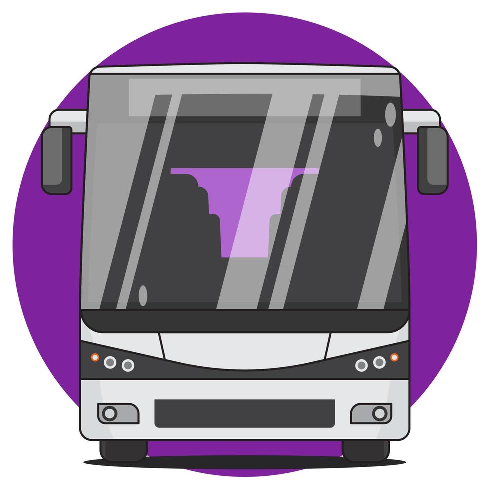 modern stad bus voorkant visie, vector illustratie