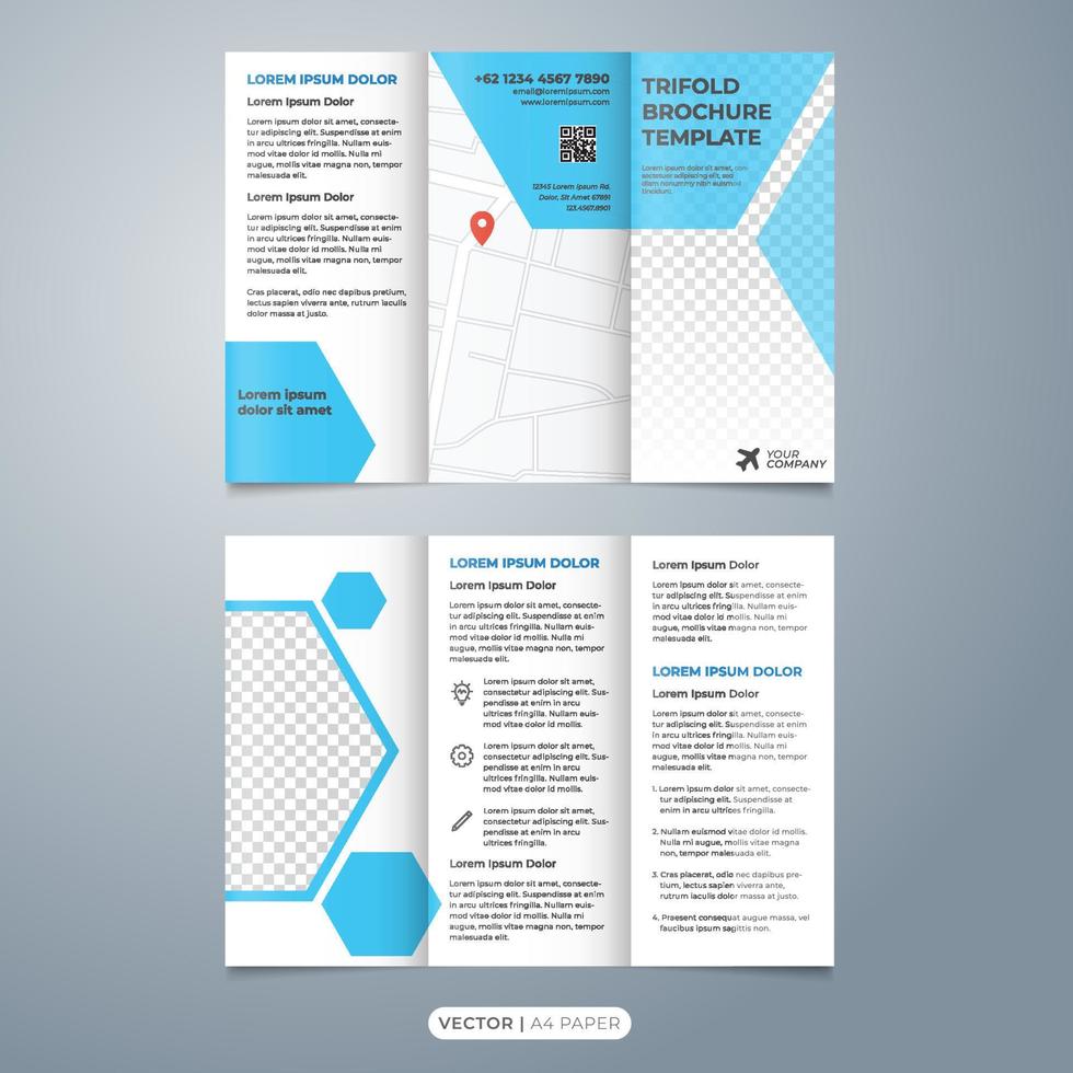 veelhoek tri vouwen brochure sjabloon ontwerp vector