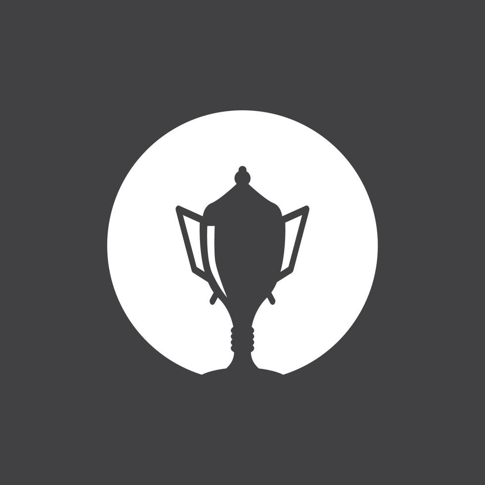 trofee kampioen logo met zwart achtergrond vector