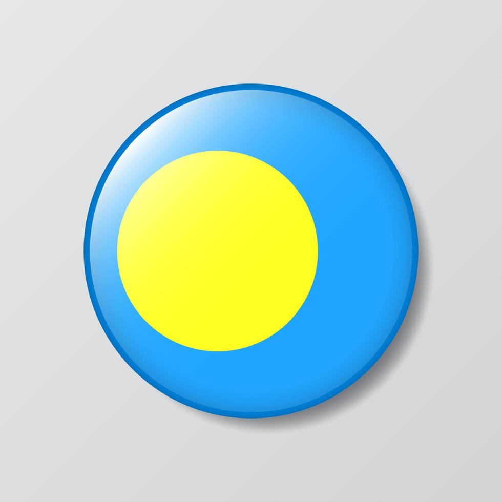 glanzend knop cirkel vormig illustratie van Palau vlag vector