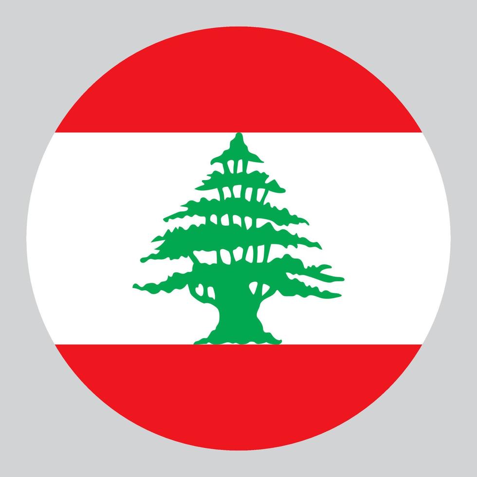 vlak cirkel vormig illustratie van Libanon vlag vector