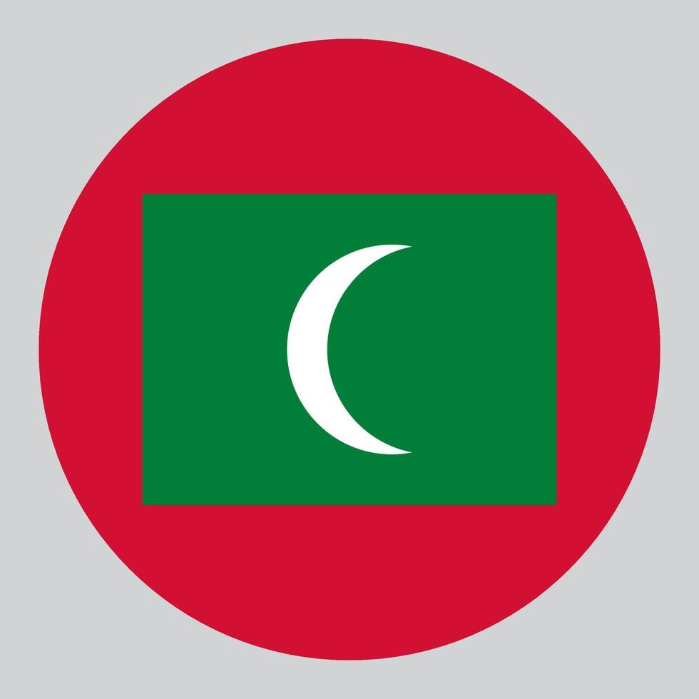 vlak cirkel vormig illustratie van Maldiven vlag vector