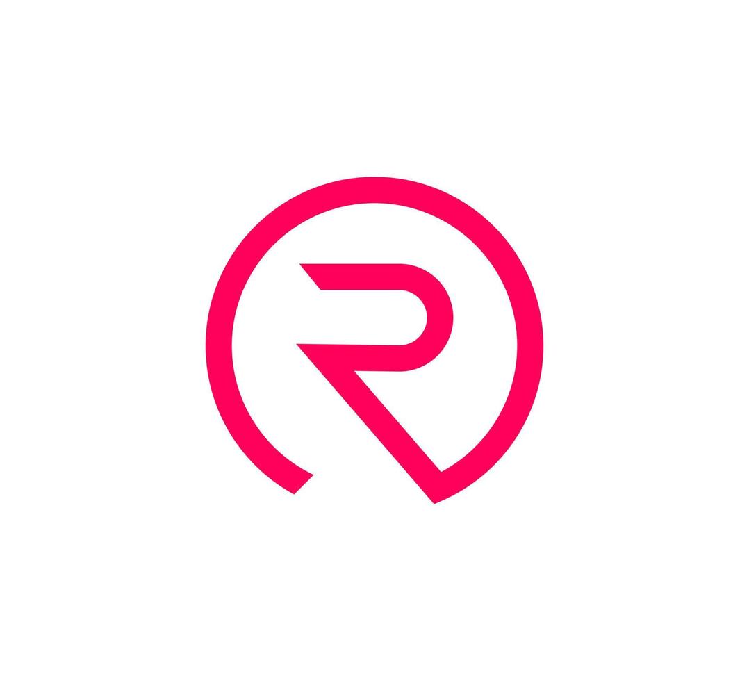 doorlopend lijn in de cirkel, modern brief r logo. futuristische zakelijke identiteit logo, bedrijf grafisch ontwerp. vector