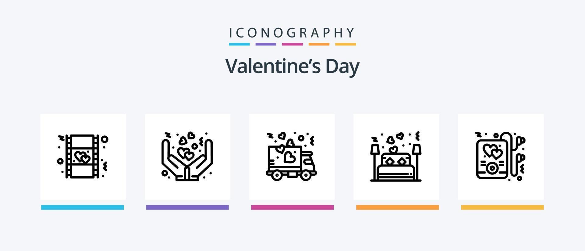 valentijnsdag dag lijn 5 icoon pak inclusief liefde. geneesmiddel. levensstijl. liefde. dosis. creatief pictogrammen ontwerp vector