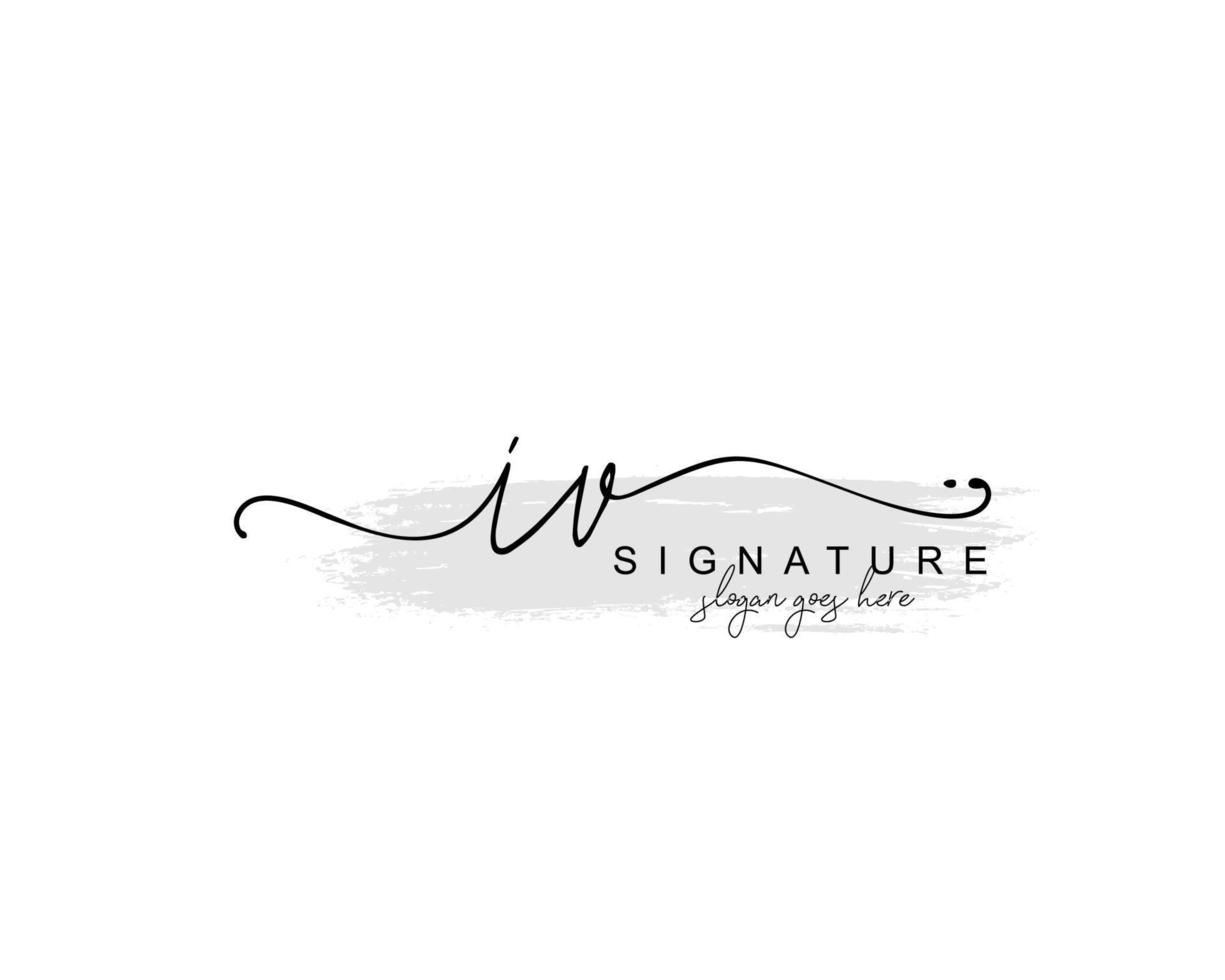 eerste iv schoonheid monogram en elegant logo ontwerp, handschrift logo van eerste handtekening, bruiloft, mode, bloemen en botanisch met creatief sjabloon. vector