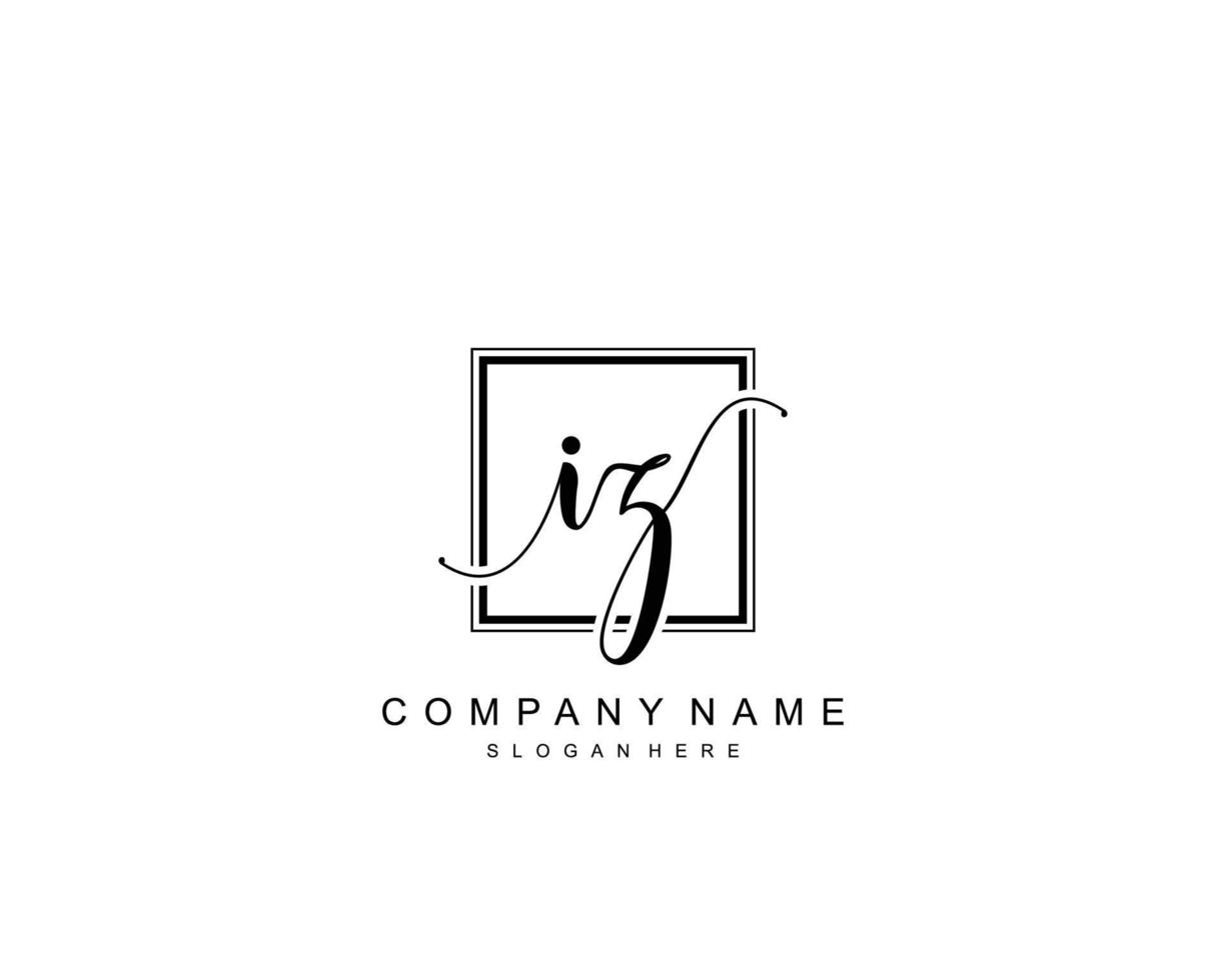 eerste iz schoonheid monogram en elegant logo ontwerp, handschrift logo van eerste handtekening, bruiloft, mode, bloemen en botanisch met creatief sjabloon. vector