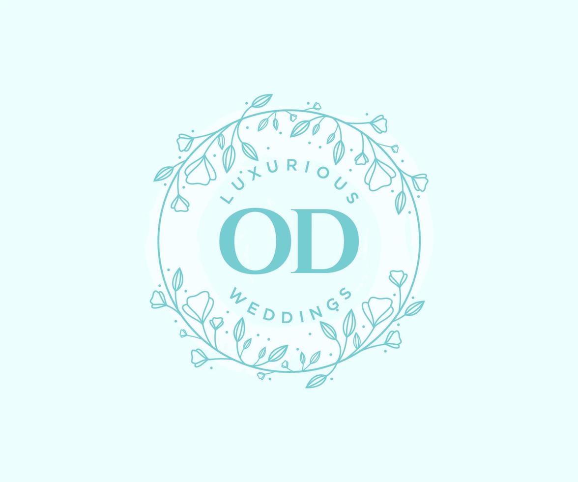 od initialen brief bruiloft monogram logos sjabloon, hand- getrokken modern minimalistisch en bloemen Sjablonen voor uitnodiging kaarten, opslaan de datum, elegant identiteit. vector