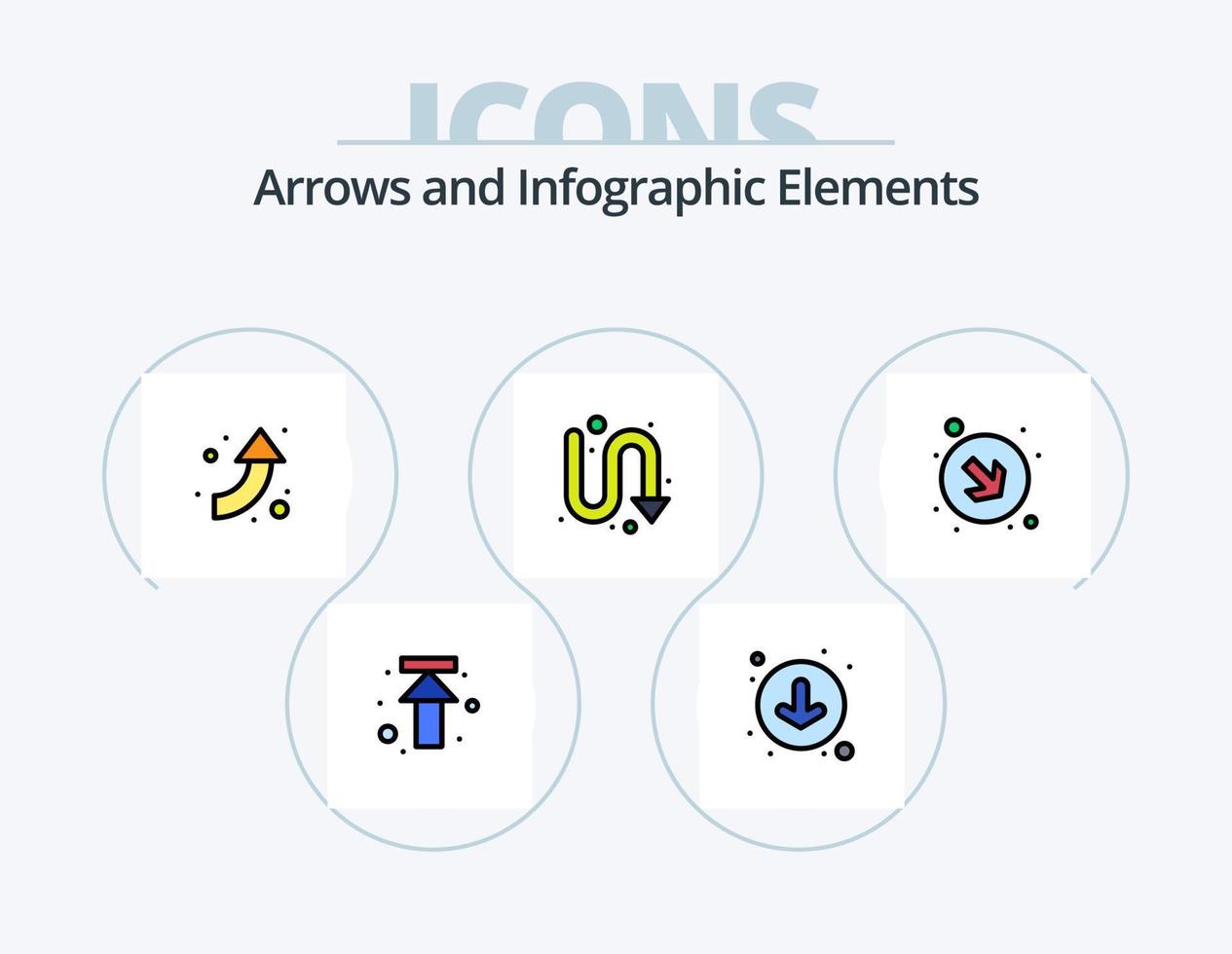 pijl lijn gevulde icoon pak 5 icoon ontwerp. cirkel. u draai. pijl. teken. omhoog vector