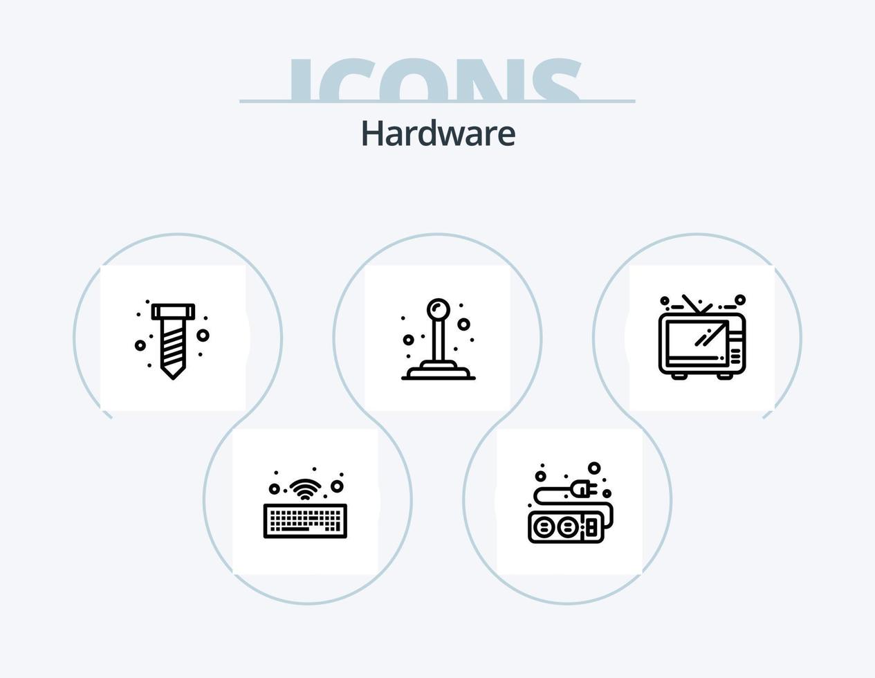 hardware lijn icoon pak 5 icoon ontwerp. . . draadloze. televisie. hd vector