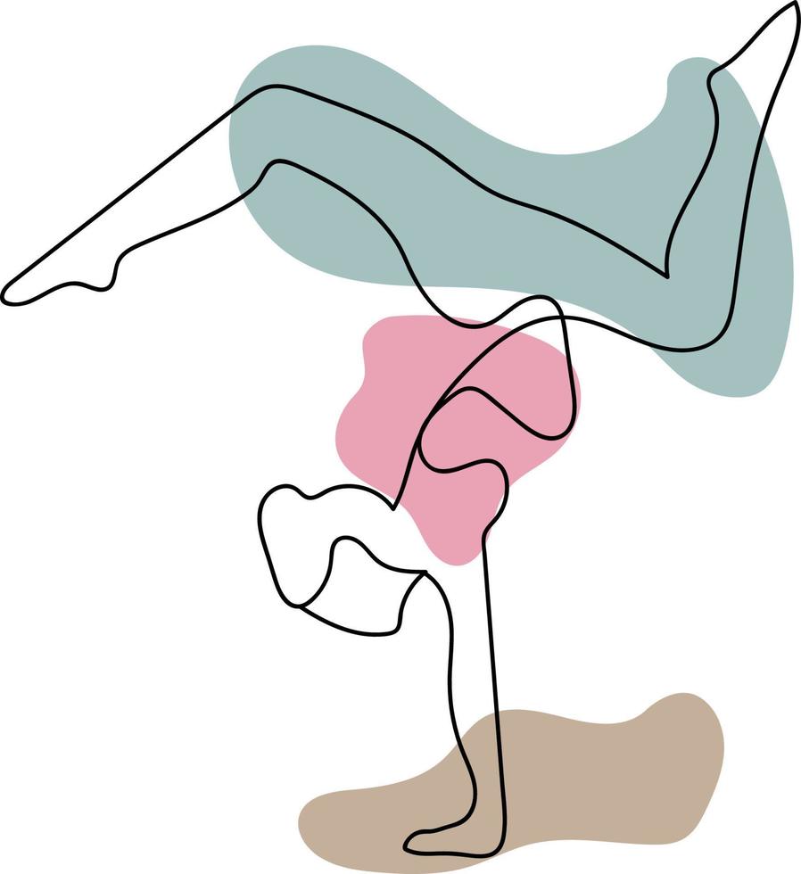 doorlopend lijn tekening van Dames geschiktheid yoga concept. vector Gezondheid illustratie.