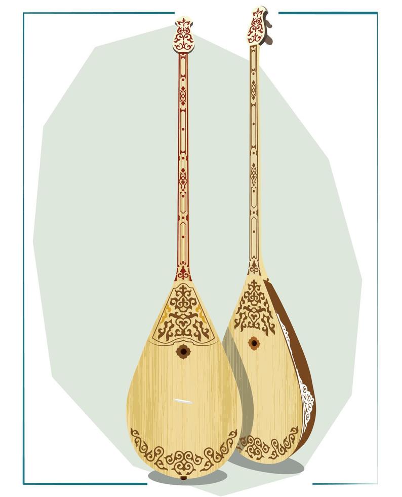 dombra is een geregen geplukt musical instrument dat bestaat in de cultuur van Kazachen, en kalmyks vector