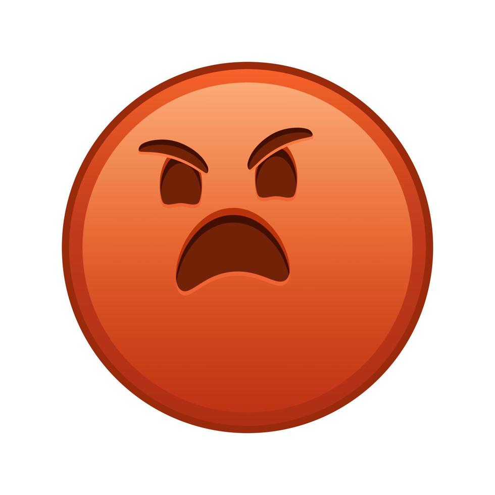 boos gezicht groot grootte van rood emoji glimlach vector