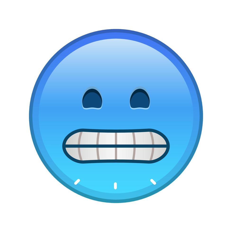 bevriezing gezicht groot grootte van geel emoji glimlach vector