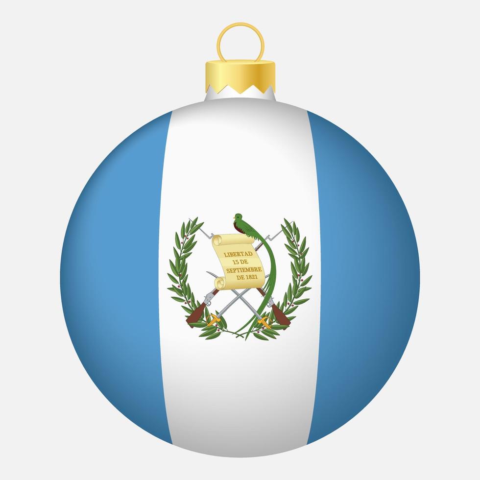 Kerstmis boom bal met Guatemala vlag. icoon voor Kerstmis vakantie vector