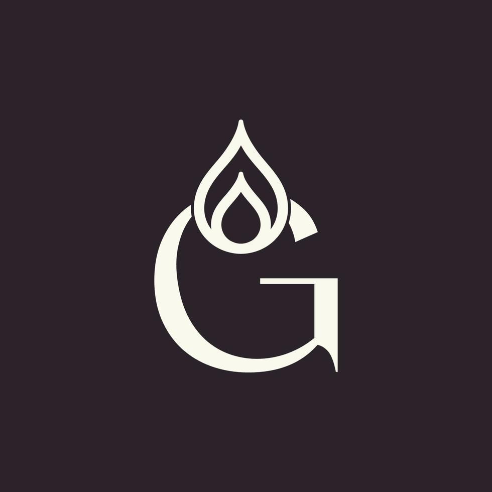 aqua laten vallen schoonheid logo brief g vector