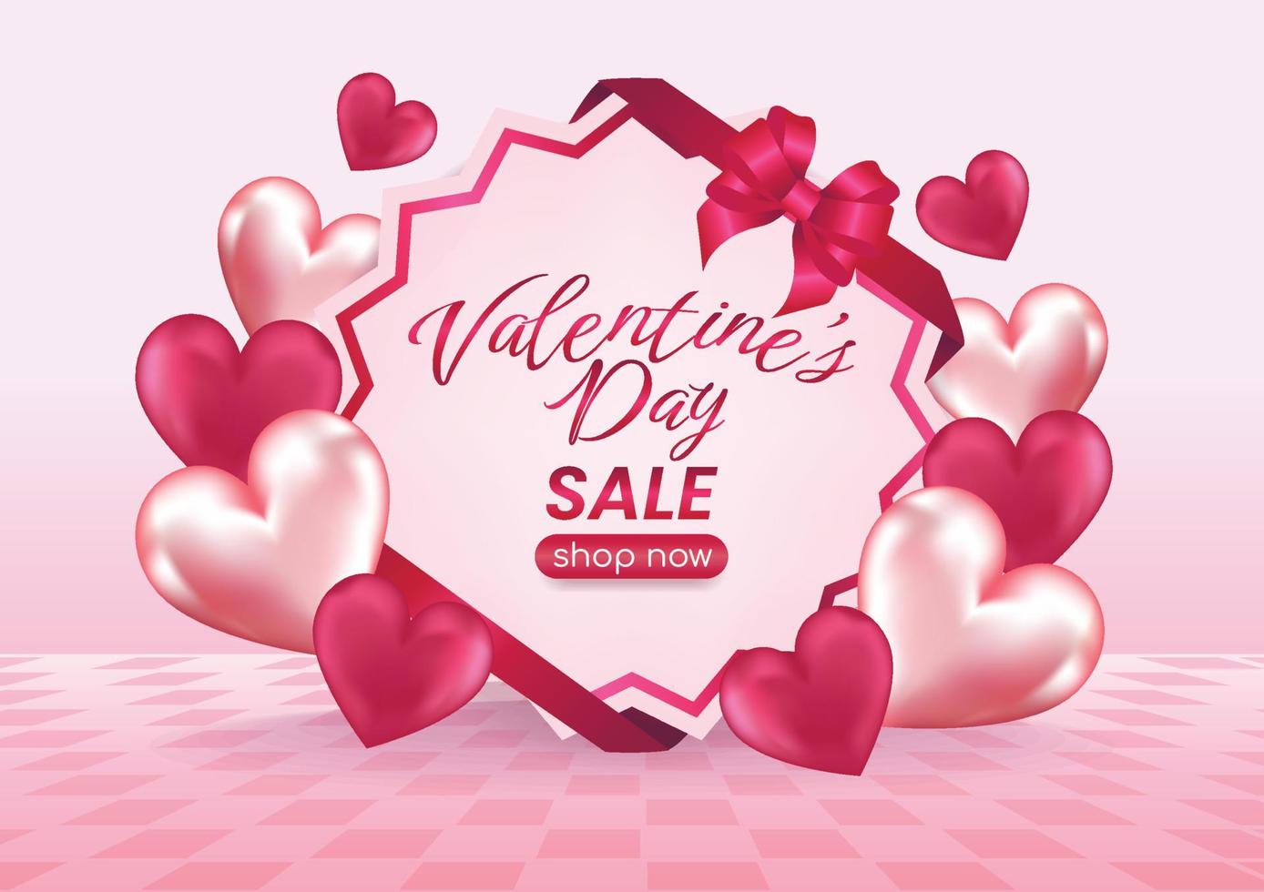 Valentijnsdag dag uitverkoop schattig Scherm website banier achtergrond vector