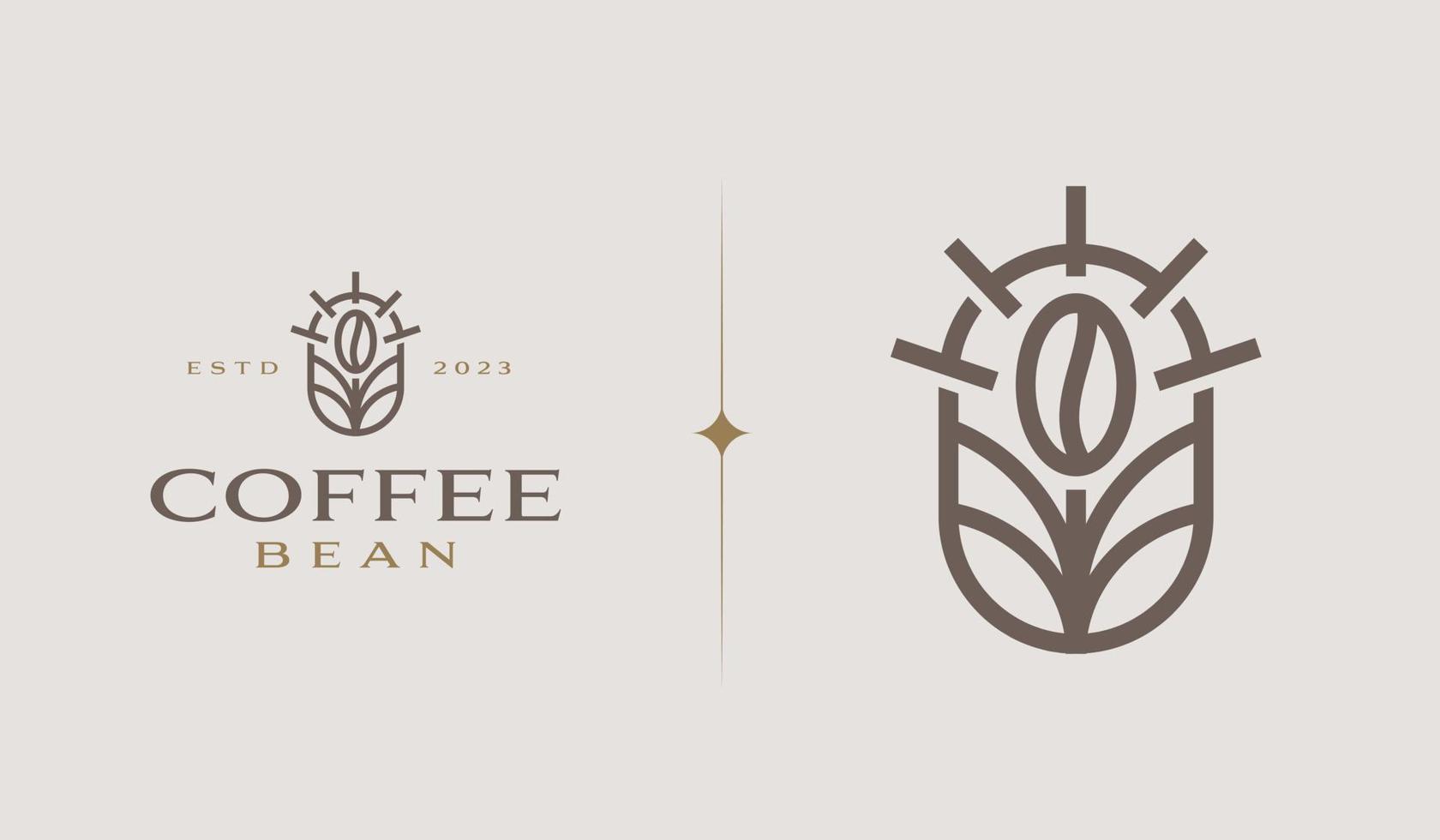 koffie Boon. koffie winkel logo illustratie. universeel creatief premie symbool. vector teken icoon logo sjabloon. vector illustratie