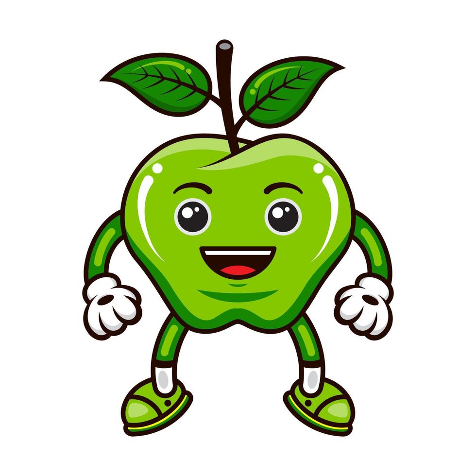 schattig appel mascotte karakter vector