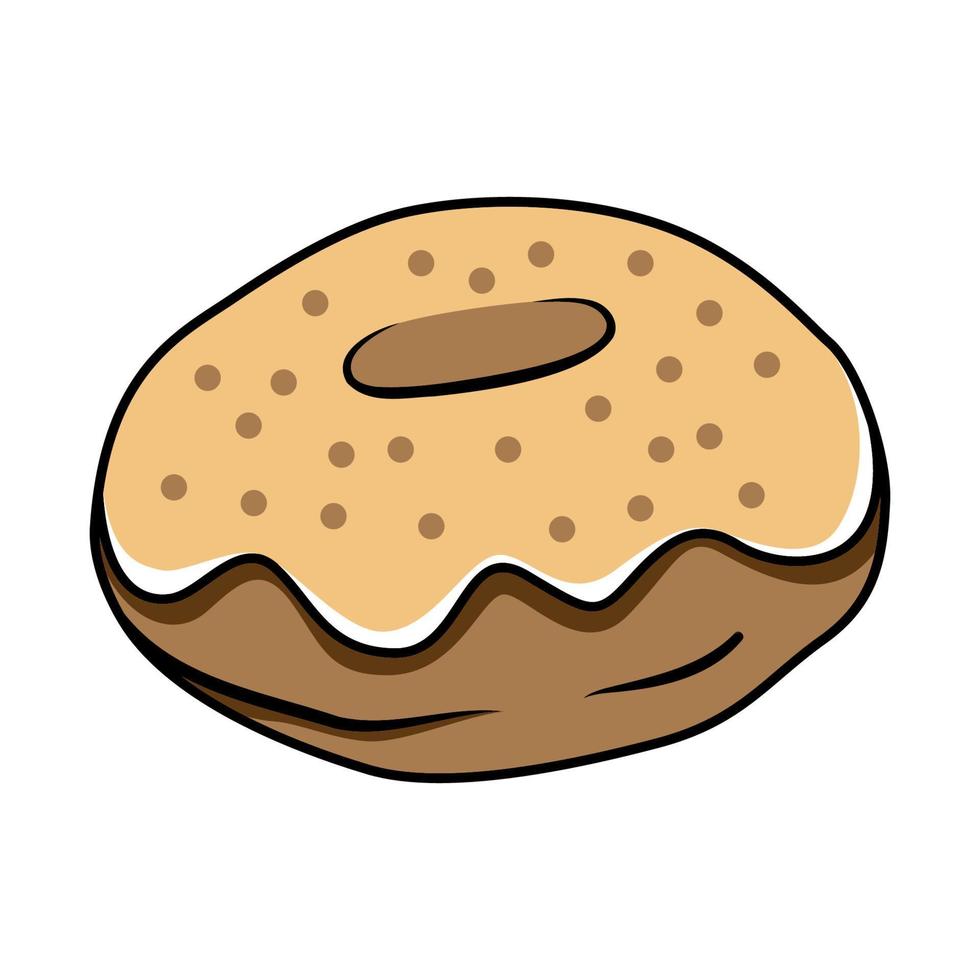 donut met chocola glazuur. donut icoon, donut vector illustratie