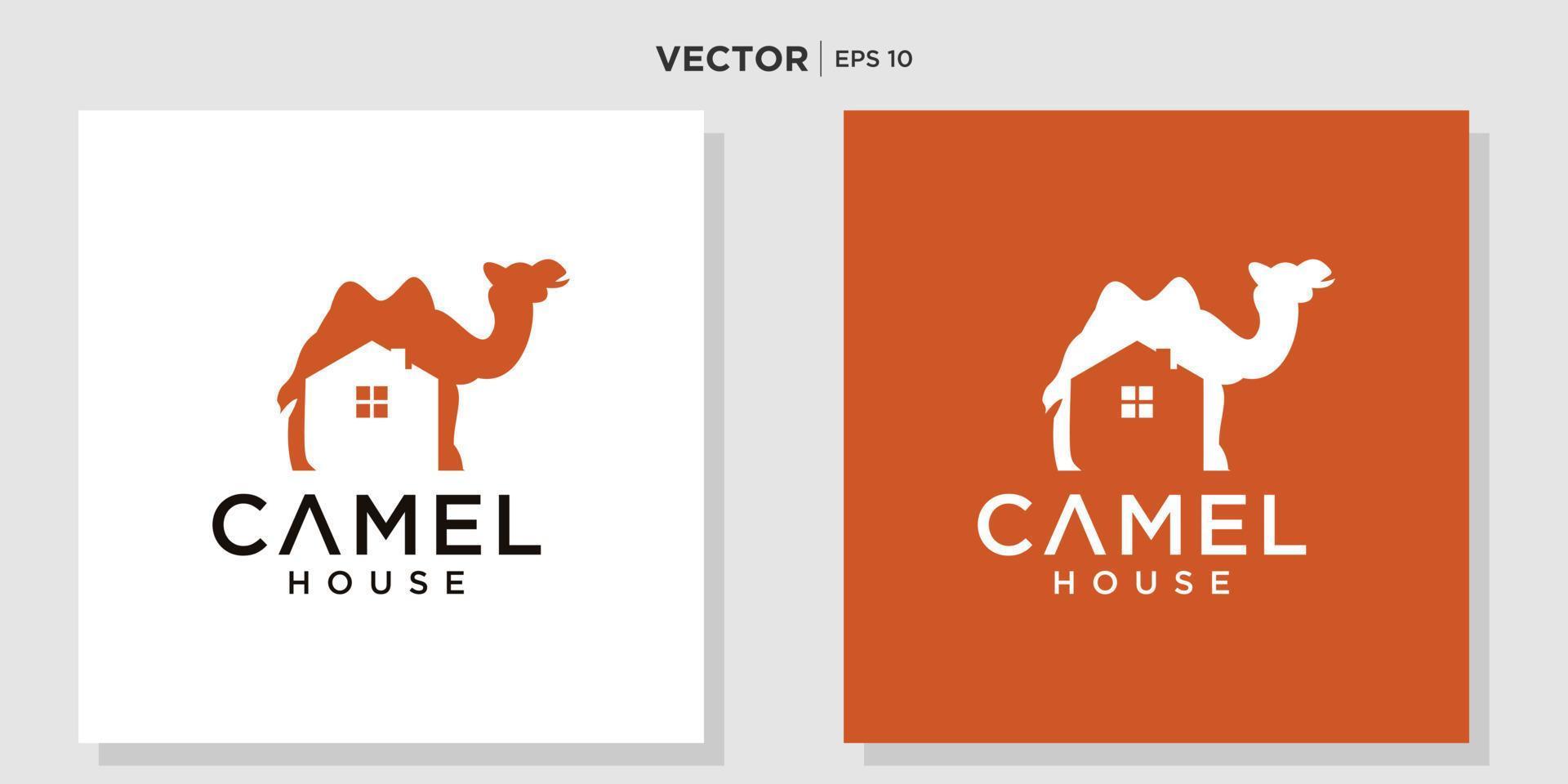 kameel huis logo sjabloon illustratie vector