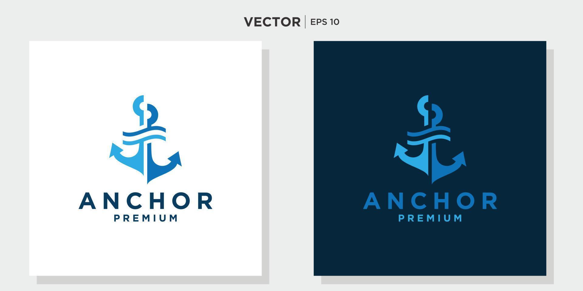 marinier retro emblemen logo met anker, anker logo vector