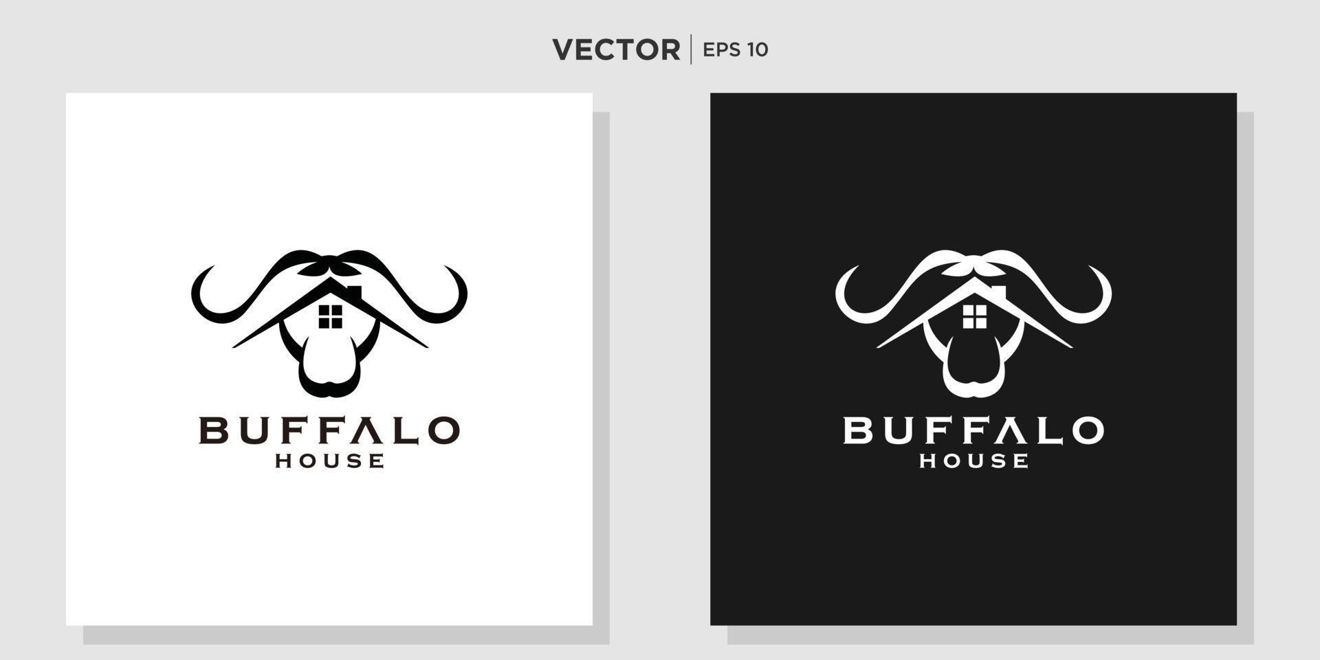 uniek combinatie stier toeter en huis logo sjabloon. stier toeter vector logo ontwerp.