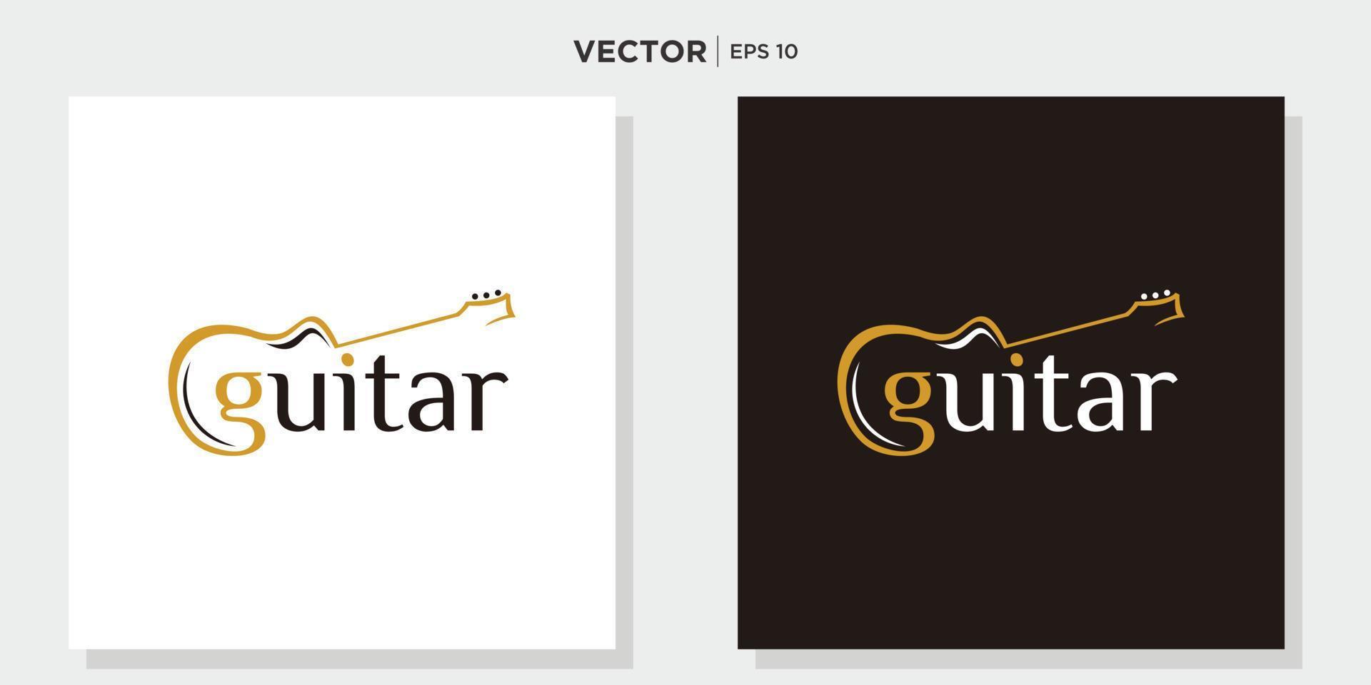 gitaar muziek- minimalistische logo ontwerp 16889895 - Download Free Vectors, Vector Ontwerpen Templates