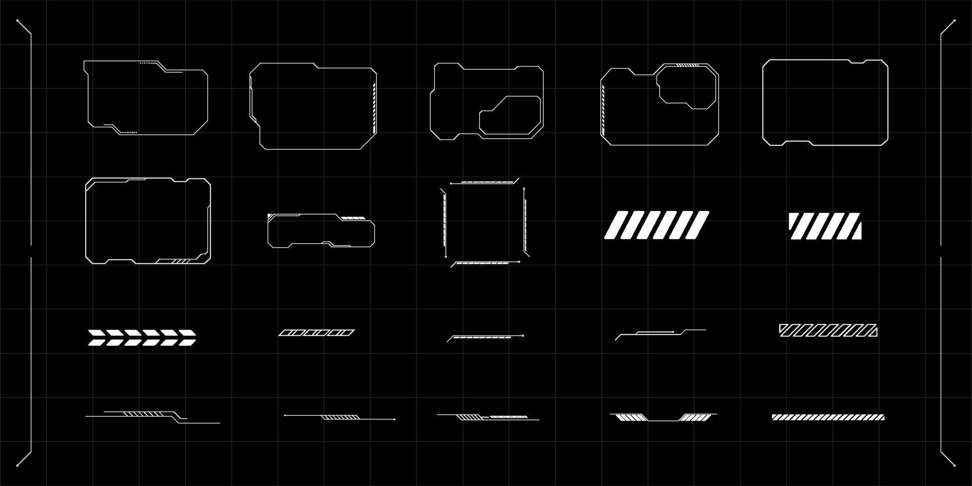 cyberpunk kader hud elementen. futuristische info dozen lay-out Sjablonen. vector