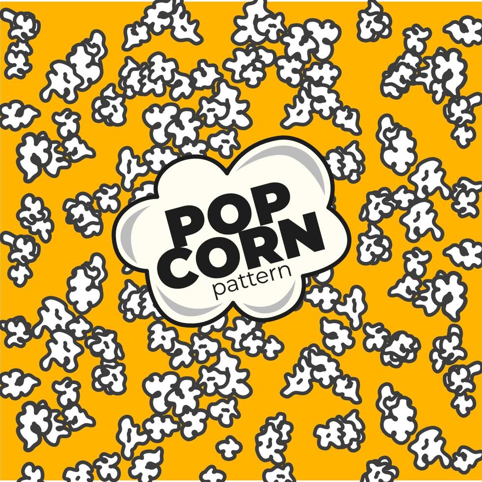 knal maïs patroon voor verpakking snacks. tekening popcorn. popcorn naadloos patroon. popcorn pluizig vlokken patroon. vector