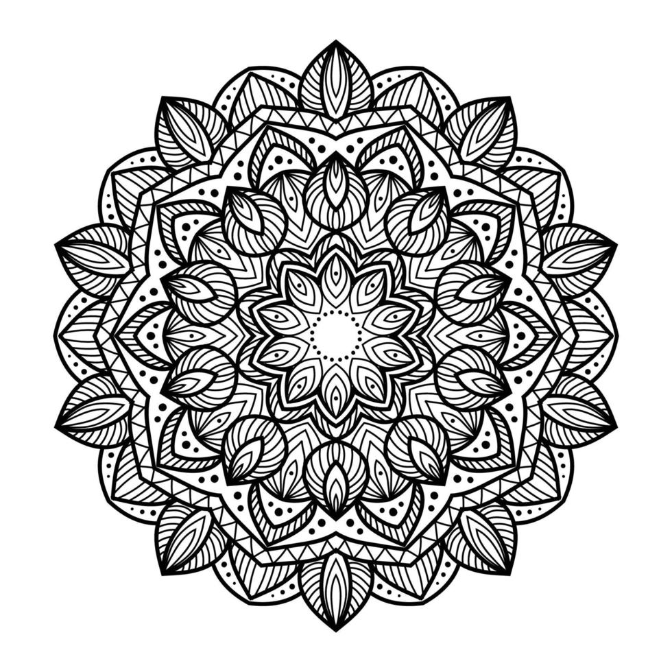 mandala kleur boek bladzijde. circulaire patroon voor henna, mehendi, tatoeëren, wijnoogst decoratief ornament, textiel afdrukken, achtergrond, behang, muur papier, verpakking papier. boho chique, etnisch patroon. vector