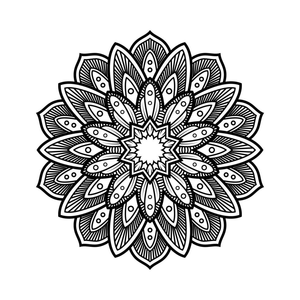 decoratief circulaire bloem patroon, mandala kunst vector, kan worden gebruikt voor kleur boek bladzijde, henna, tatoeëren. vector