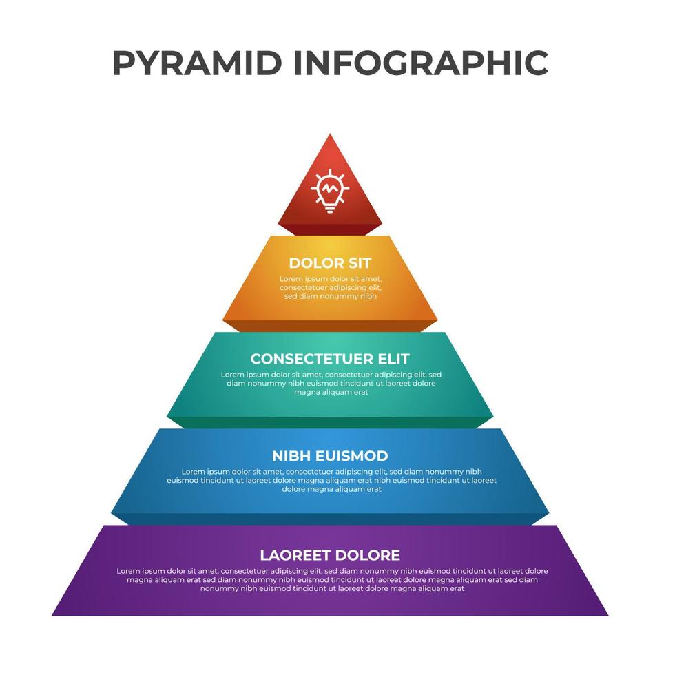 4 punt, kogel, lijst piramide diagram, bedrijf infographic element sjabloon vector, kan worden gebruikt voor sociaal media na, presentatie, enz. vector