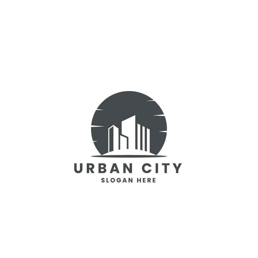 stedelijk stad gebouw silhouet voor echt landgoed logo ontwerp vector