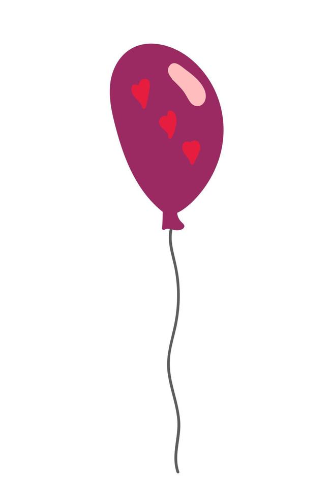 lucht ballon vector schetsen. tekenfilm hand- getrokken illustratie. lucht ballon met weinig harten.