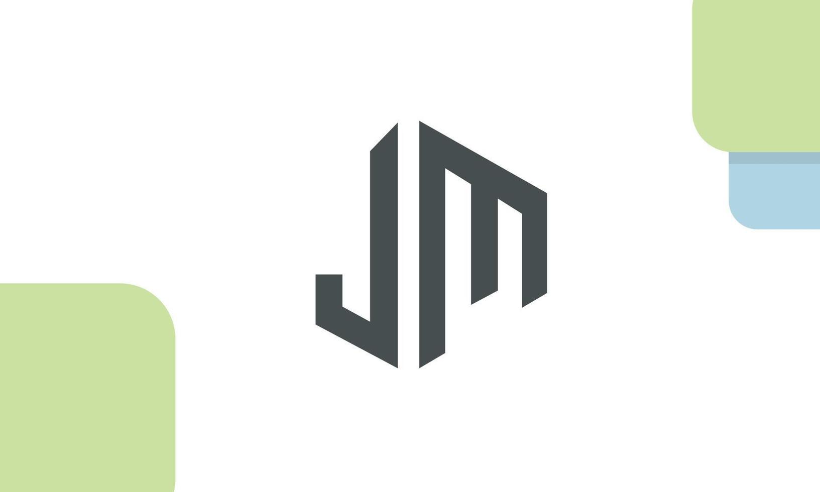alfabet letters initialen monogram logo jm, mj, j en m vector