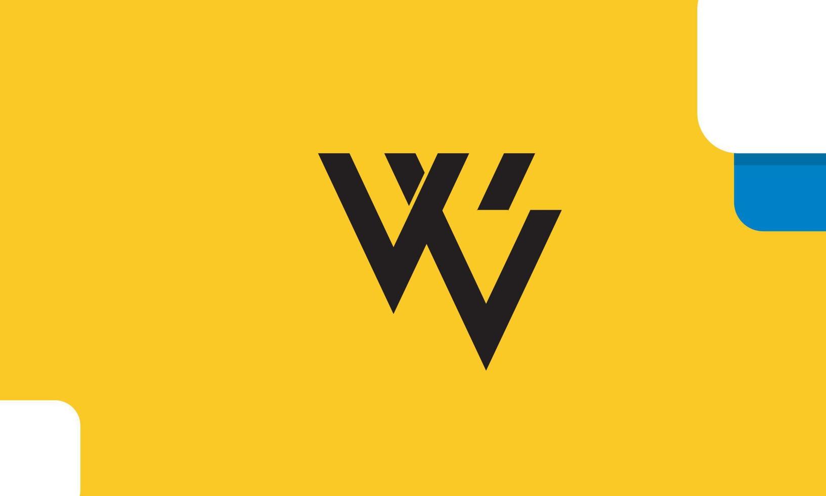 alfabet letters initialen monogram logo wv, vw, w en v vector