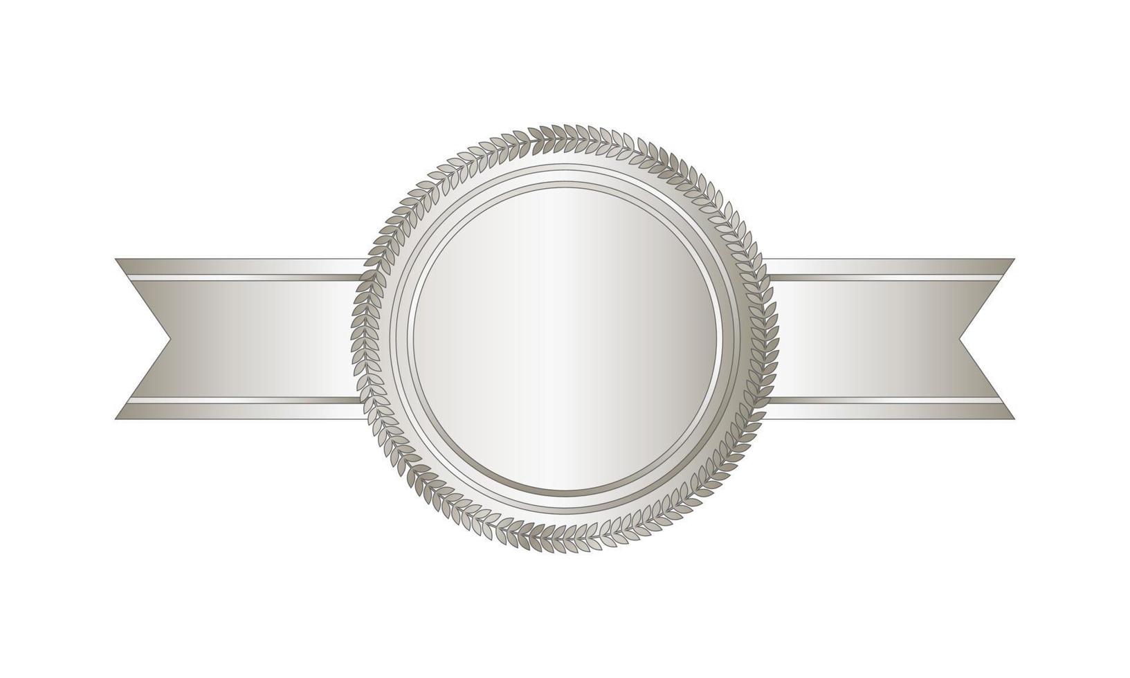 zilver postzegel met horizontaal linten. luxe zegel. blanco zilver zegel. vector illustratie