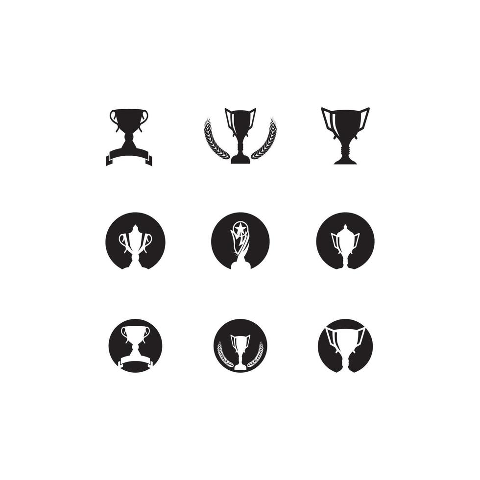 trofee zwart silhouet logo vector sjabloon