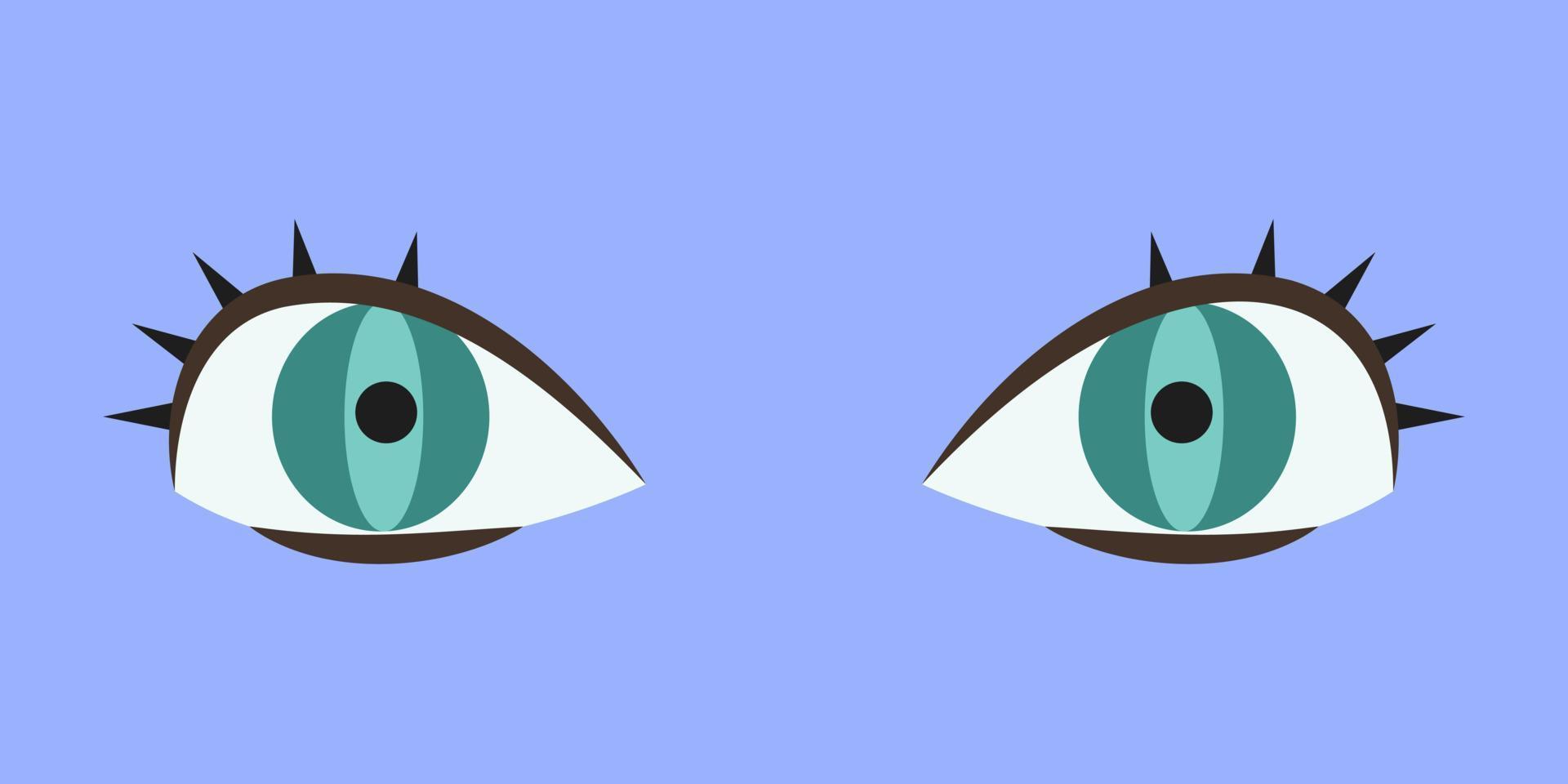 turkoois ogen in vlak stijl. mooi een deel van menselijk lichaam. vector