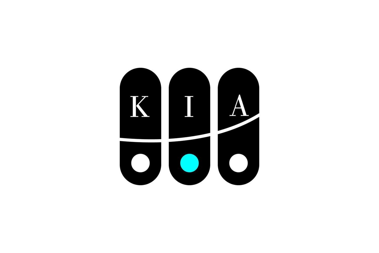 kia brief en alfabet logo ontwerp vector