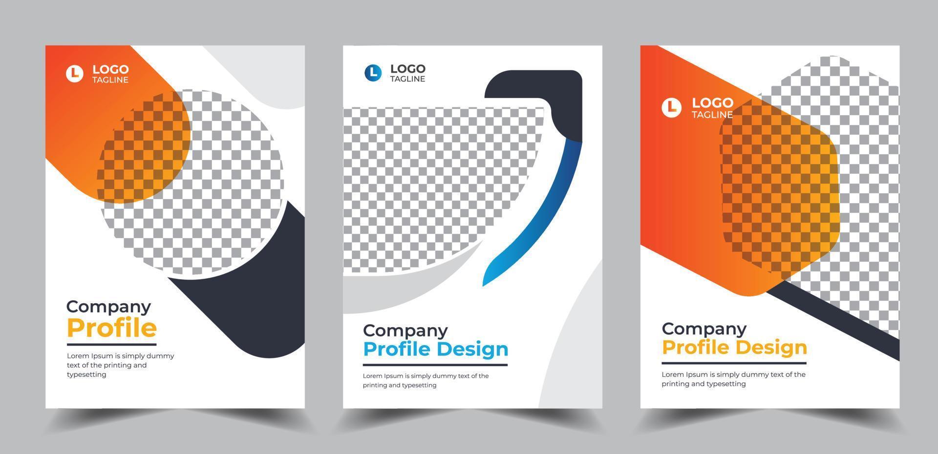 bedrijf profiel brochure met modern helling vormen bedrijf boek Hoes ontwerp vector