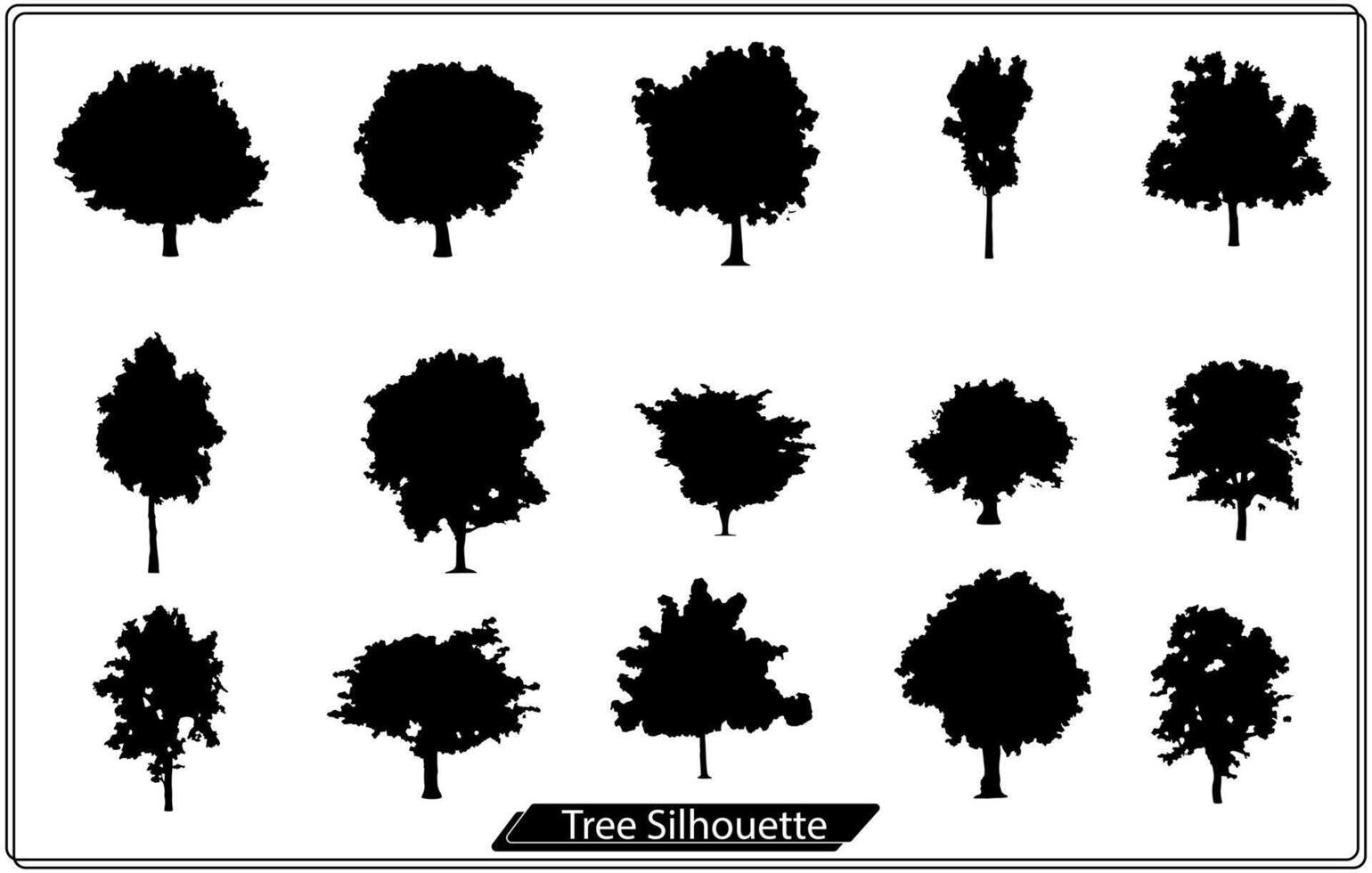 reeks van bomen silhouet bundel vrij vector